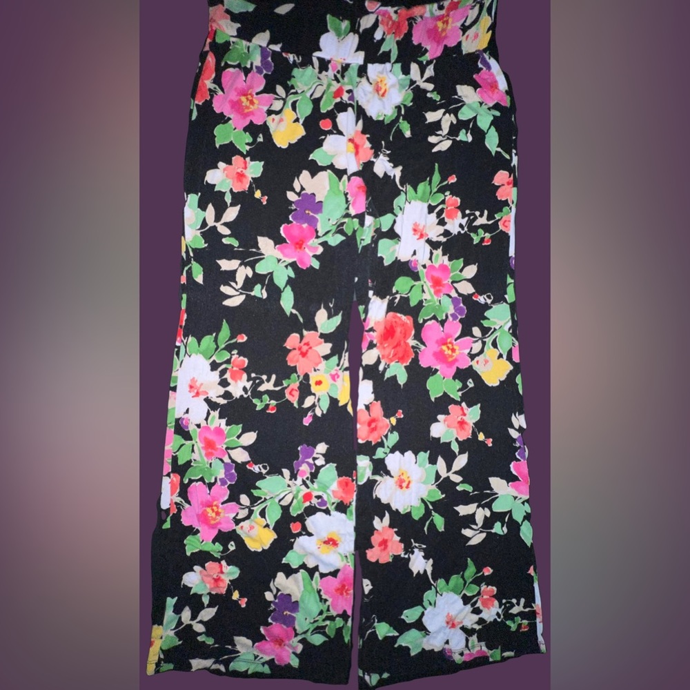 Lauren Ralph Lauren~1X; Multi color, Floral, Wide-leg stretchy pants